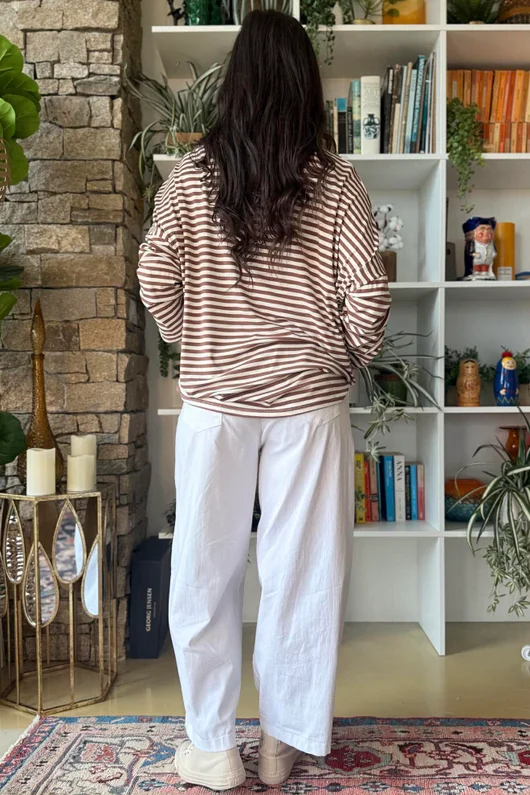  Perfect Breton V Long Sleeve Top Choc Chip /20
